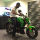 Stunt rider Jason Britton was at the bike’s unveiling feeling out the front brake for stoppies. “No problem” he says.